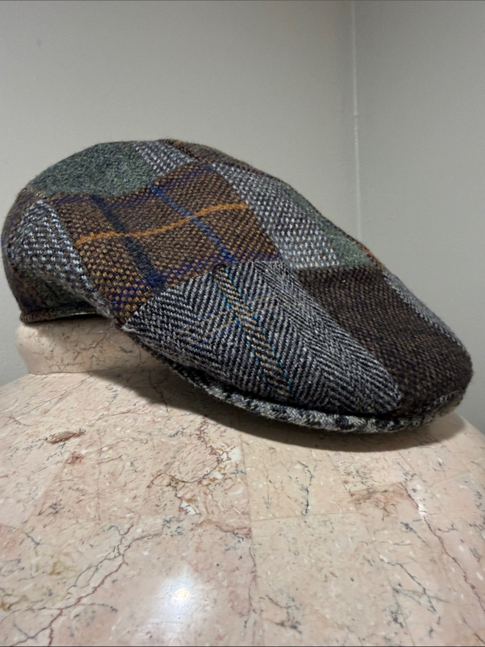 Brooks Brothers ITALY 100% wool Patchwork CABBIE Cap NWOT